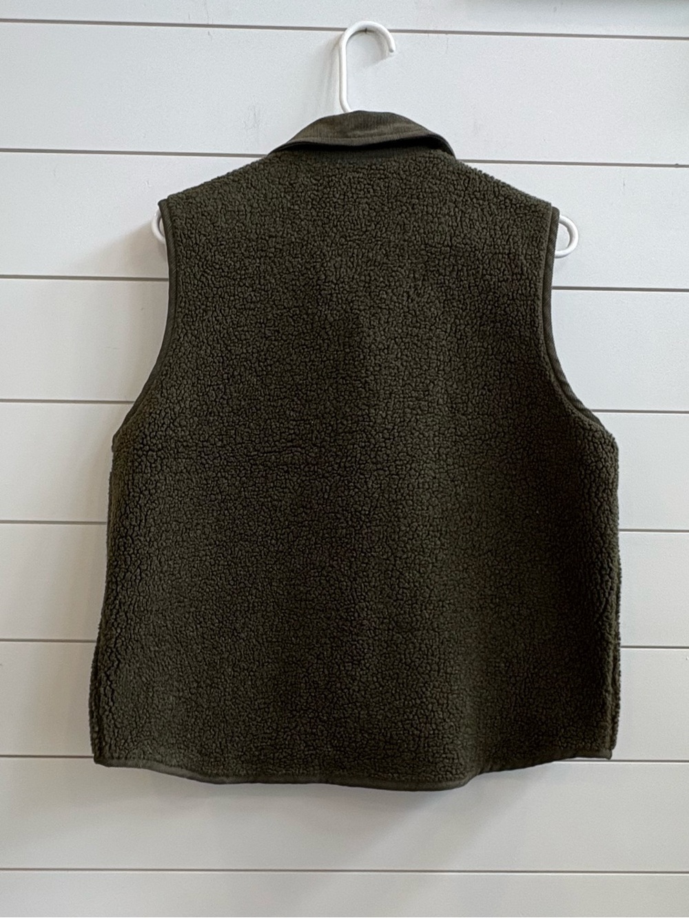 Rafaella Olive Sherpa Button-Front Vest - Picture 2 of 8